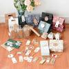 Geschenkanhänger, 200 Stück Kraftpapier-Anhänger Vintage Hochzeitsmitgebsel Braun Weiß Geschenkanhänger Rechteckig Gezackt Herz Anhänger Etiketten