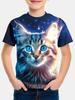 Kids Clothes Girls Boys Casual Tops Colorful Animal Cat 3D Printing Child T-Shirt Summer Children Fashion Short Sleeve Clothing