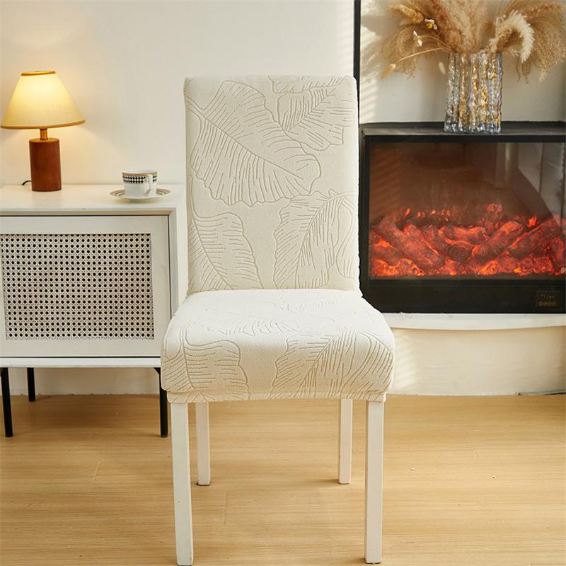 1/2pcs Dining Room Chair Covers Stretch Solid Color Seat Slipcovers Jacquard Wedding Chairs Cover Protector for Cafe Bar Home