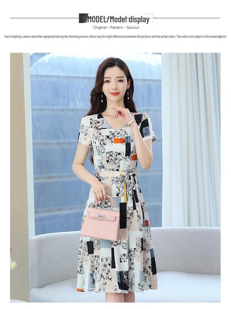 Exquisite High-End Autumn Short-Sleeve Dress for Women
