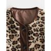 DAFIFY Women's Fashion Casual Leopard Print  Autumn Winter Long Sleeve V-Neck Jackets & Coats