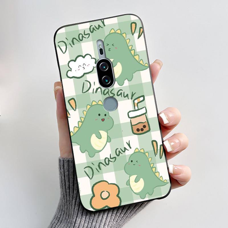 Per Sony Xperia XZ2 Premium SOV38 H8166 H8116 Custodia per Telefono Estetica Moda Gatto Carino Cartone Animato Nero Tocco Morbido Posteriore Cover in Silicone