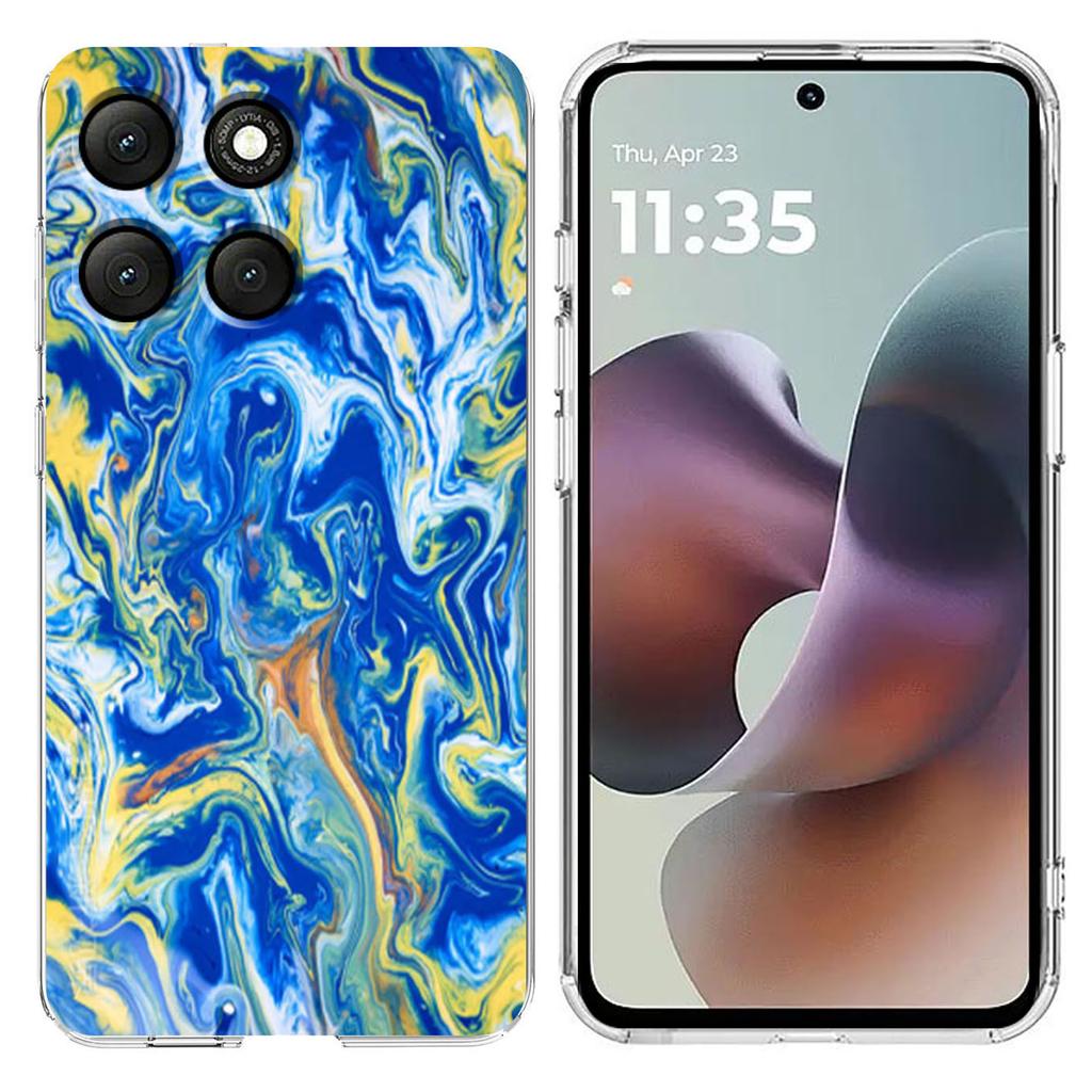 Pro Motorola Moto G56 5G Pouzdro Mramorový Vzor Potisk Měkký TPU Kryt na Telefon