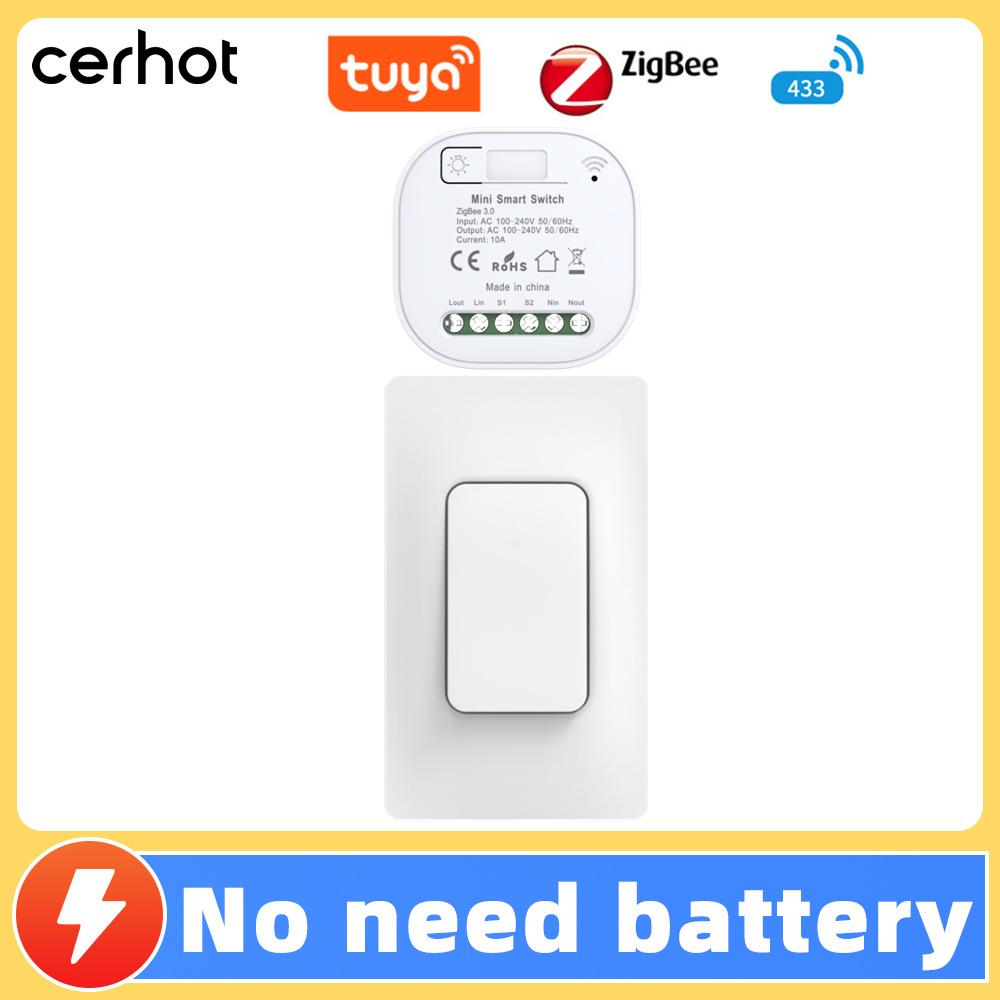Smart Tuya Zigbee Wireless Light Switch, Self-Powered Kinetic Energy Remote with App Control