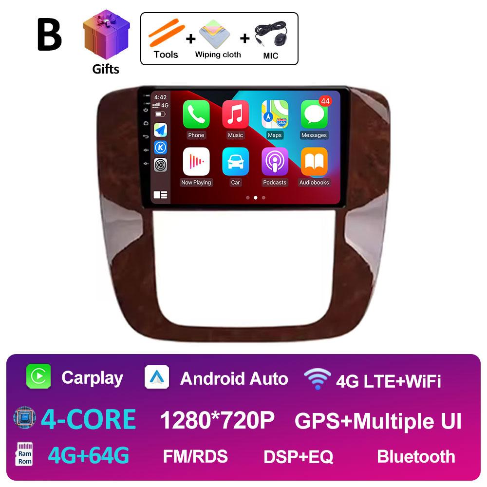 Android 14 For GMC Yukon Chevrolet Tahoe Suburban 2008 2009 2010 2011 2012 Wireless Carplay DSP Stereo Android OS BT Accessories