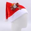 Santa klobouk pro dospělé Plyšový červený sametový Santa klobouk s mašlí/slunečnicí/zvonkem/sněhovou vločkou dekorací pro vánoční večírek dárek