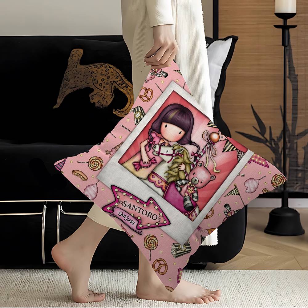 Cute Gorjusses Cartoon S-Santoro Pillow Cover Sofa Cushion Cover Home Room Decoration Children Gift
