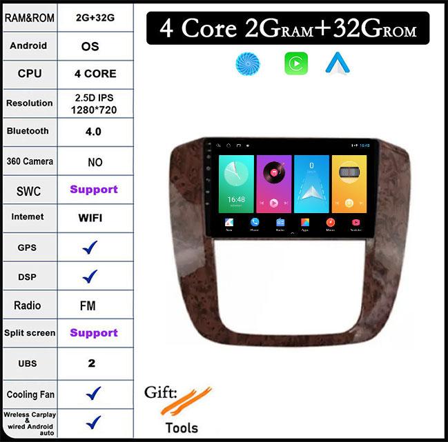 

9 lnch Android 14 для GMC Yukon 3 GMT 900 Chevrolet Tahoe 3 2007 - 2014 Автомобильный Радио Мультимедийный Экран Carplay Стерео GPS IPS Авто