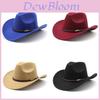 Western Cowboy Hat For Men With Wool Blend For Outdoor Riding And Sun Protection