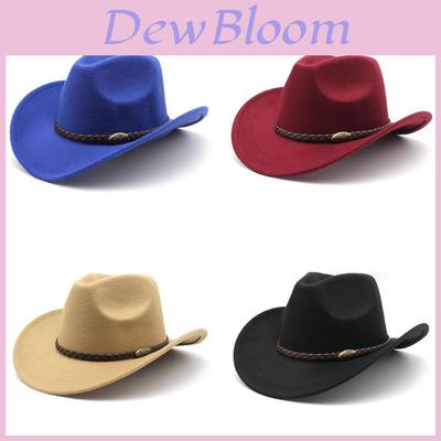 Western Cowboy Hat For Men With Wool Blend For Outdoor Riding And Sun Protection