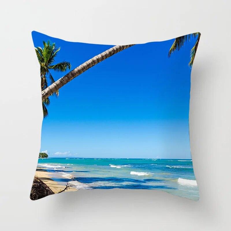 Beach Landscape Natural Scenery Printed Throw Pillow Cover Sofa Decoration Car Office Seat Cushion  Home Decor