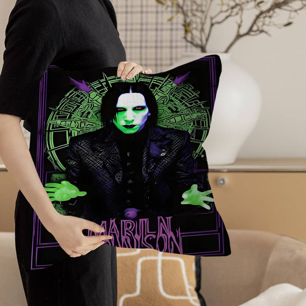 Singer Marilyn Manson Personalized Picture Text Home Decorative Pillows Household Gifts Xcm