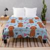 Labradoodle Doodle Dog Flannel Throw Blanket Cute Kawaii Dog Lightweight Super Soft for Sofa Couch Bed Festival Birthday Gift