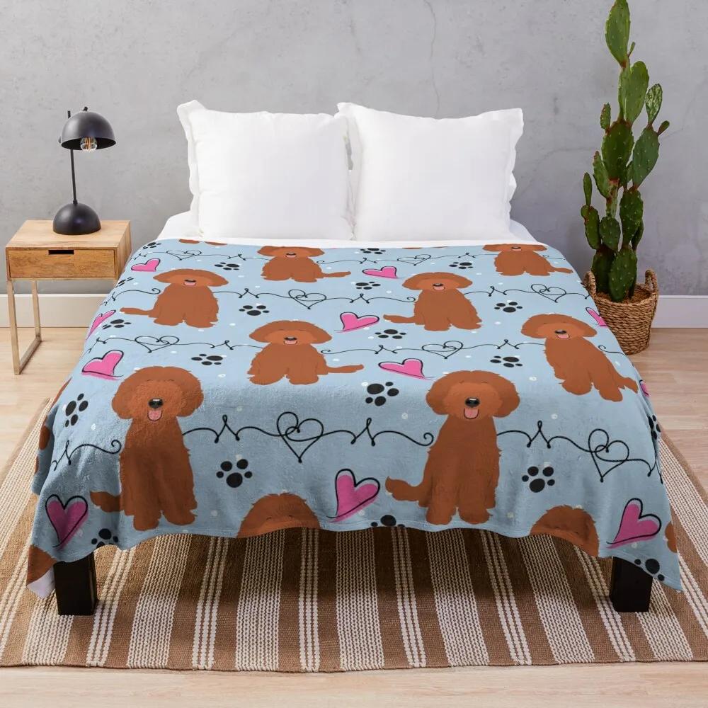 Labradoodle Doodle Dog Flannel Throw Blanket Cute Kawaii Dog Lightweight Super Soft for Sofa Couch Bed Festival Birthday Gift