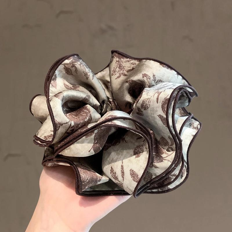 Elegant Top Grade Print Chiffon Large Intestine Scrunchie For Women Lady Hair Tie Hair Band Hair Ring Fashion Hair Accessories