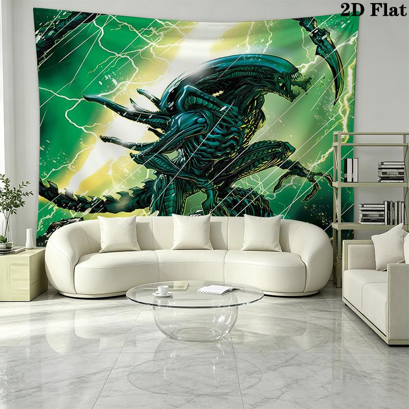 Aliens Wall Tapestry Aesthetic Wall Hanging Printed Fabric Blanket Decorative Tapestries for Bedroom Living Room Home Decor