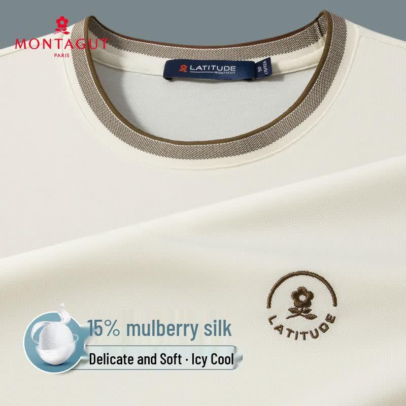 

MONTAGUT Men s 15% Mulberry Silk Cool Touch Short Sleeve T-Shirt 54