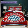 Set Copripiumino Trapuntato con Fantasia FC Bayern Monaco Copripiumino Federa Decorazione per la Casa Regalo di Compleanno (1 * copripiumino + 2 * federe senza imbottitura)45