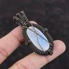Colgante de piedra lunar arcoíris envuelto en alambre de cobre, joyería de piedras preciosas de alta calidad, colgante hecho a mano, increíble colgante de joyería de cobre para regalo