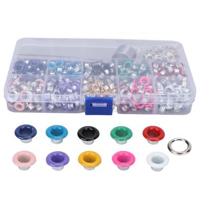 Kit de Ferramenta de Ilhós de 10 Cores Material Ferro Plástico Estrutura Robusta Conjunto de Ilhós com Galvanização Colorida para