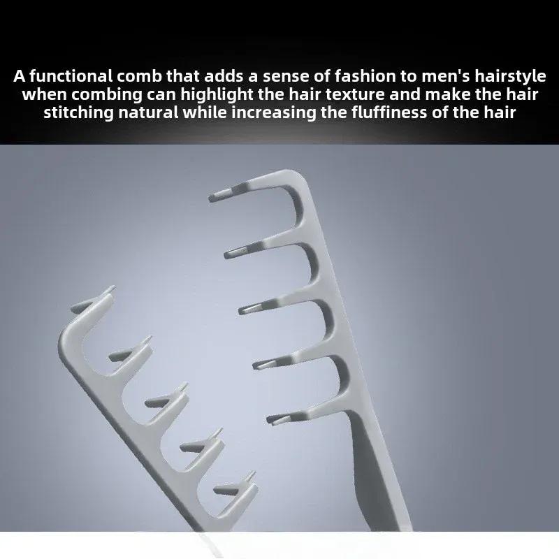 2 STÜCK Volumenverleihender Kamm mit breiten Zinken zum Stylen der Haare, Lockenwerkzeuge, flauschige Textur für Männer, ideal für alle Haartypen, Haarstyling-Werkzeuge