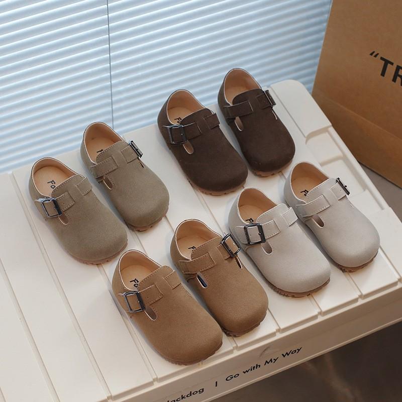 Kids Soft Sole Buckle Loafer Shoes Fall Toddlers Boys Girls Retro Style Slip-On Footwear