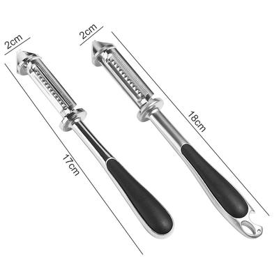 Durable Zinc Alloy Fruit Vegetable Peeler 5 In 1 with Non-slip Handle Grater Double Edge Multi-functional Slicer Carrot