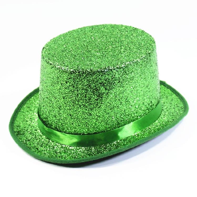 Magician Hat Wide Brim Fedora Hat Stage Top Hat Short Brim Flickering Glitter