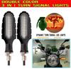2PCS Smoke Motorcycle Directional Indicator Turn Signal Light 16 LED Flashing Rear Tail Brake Flasher Light DRL Lamp Motorcycle Turn Signal