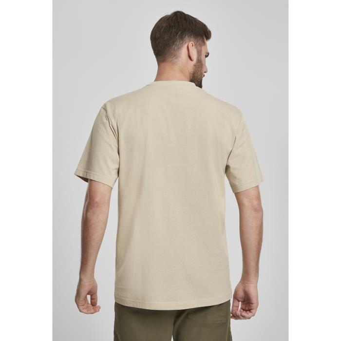 T-shirt - URBAN CLASSICS - Basic Tall - Crème - Manches courtes - Col arrondi