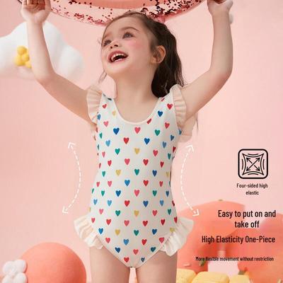 ASK JUNIOR Girls' Flying Sleeve One-Piece Swimsuit