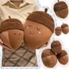 Cartoon Happy Chestnut Family Plush Toys Cotton Stuffed Smile Hazelnut Doll Soft Cozy Throw Pillow Kawaii Kids Gift Home Decor