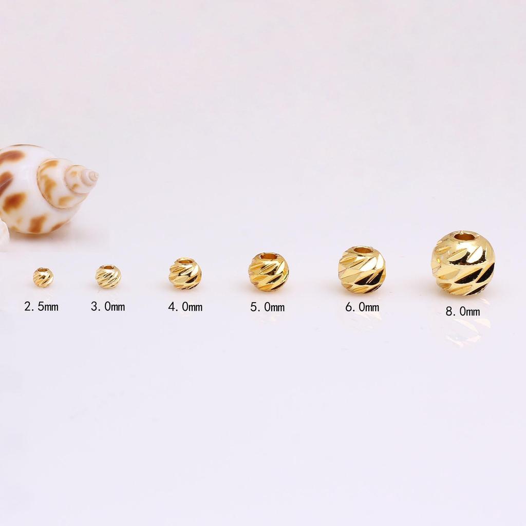 Color-Retaining Gold-Plated Faceted Copper Beads for DIY Jewelry and Spacer Beads