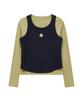 WAIKEI Star Cutout Top Set Layered T-Shirt Sage Green