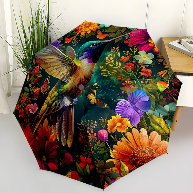 Hummingbird Automatic Folding Umbrella Compact & Lightweight for Outdoor Adventures Daily Use Birthday Christmas Travel Umbrella Durable 8 Bone Design
