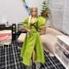 30cm FR Supermodel Star Princess Doll Toys 1/6 BJD Doll Fashion Design Green Dress Golden Long Hair Joints Movable Dress Up Toys