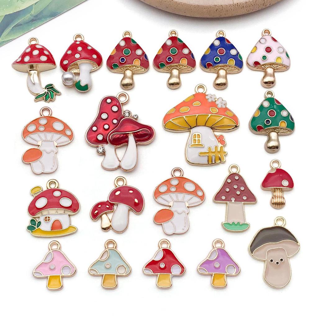 Mushroom House Oil Drop Pendant: 20 Styles for DIY Necklaces, Bracelets, Keychains & Jewelry Accessories
