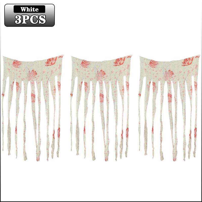 1-10PCS Halloween Blood Handprint Door Curtain Gauze Scary Wall Hanging Ghost Festival Horror Scene Party Decoration Prop