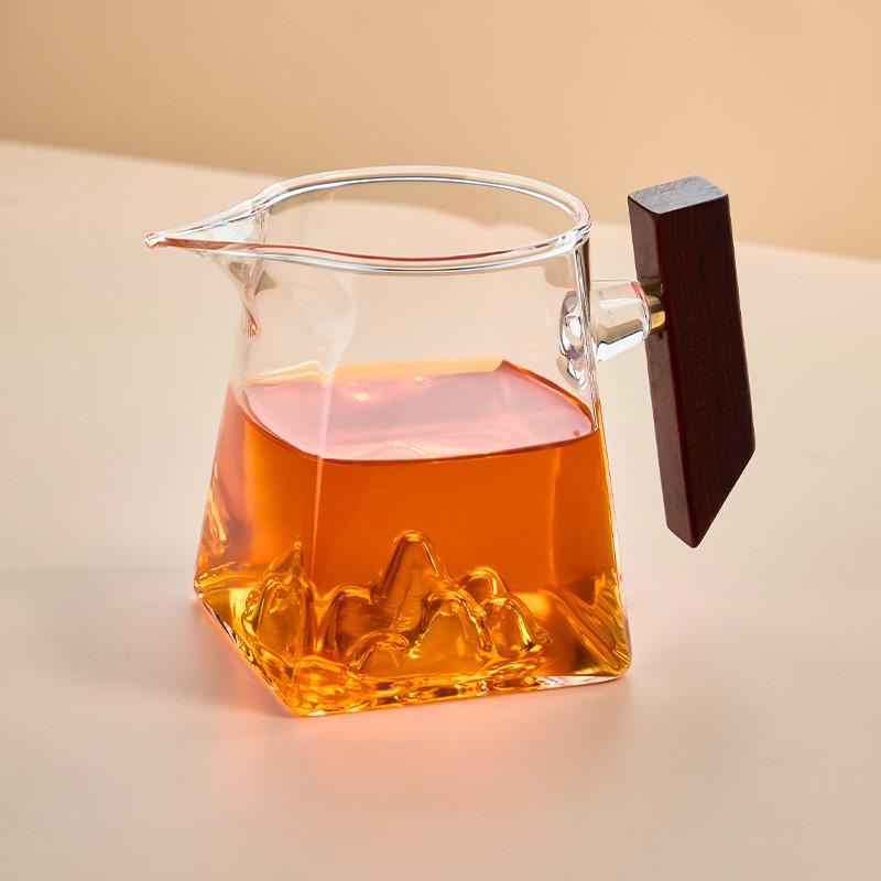 Fair Cup Glas hochwertig verdickt Teeteiler Teefilter eine Tee-See kleines Grün orange Teeglas Teeset Herrenbecher