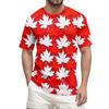 T-shirt Top Décontracté à Col Rond et Manches Courtes Imprimé Plage Hawaïen pour Homme