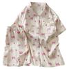 Sweet Bear Korean Style Ice Silk Pajama Set Women Cute Long Sleeve Loungewear