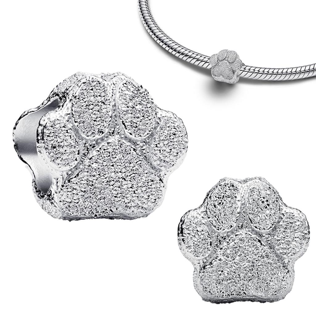 S925 Silver Cute Dog Charms Bead Keychain Animal Puppy Teddy Yorkshire Terrier Crab Paw Whale Rooster Snake Crocodile Jewelry