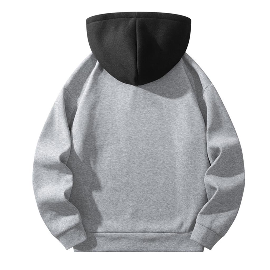 Men's Color Block V-neck Sweatshirt Hooded Pullover Sweatshirt