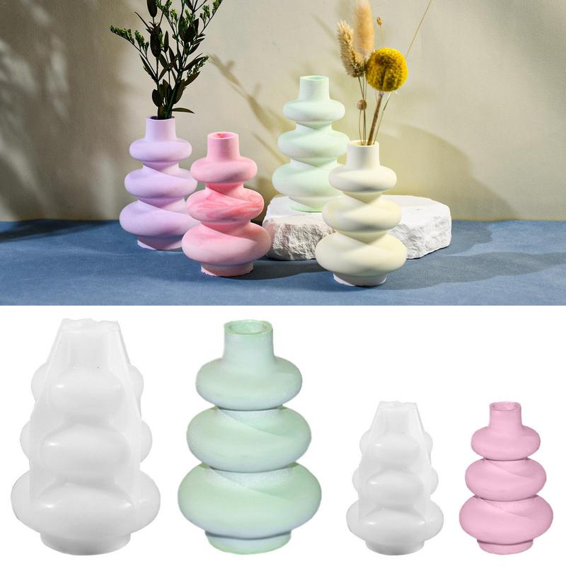 Resin Vase Mold Modern Style Resin Casting Vase Mould Multi-Function Creative Soft Silicone Mould For Making Flower Vases