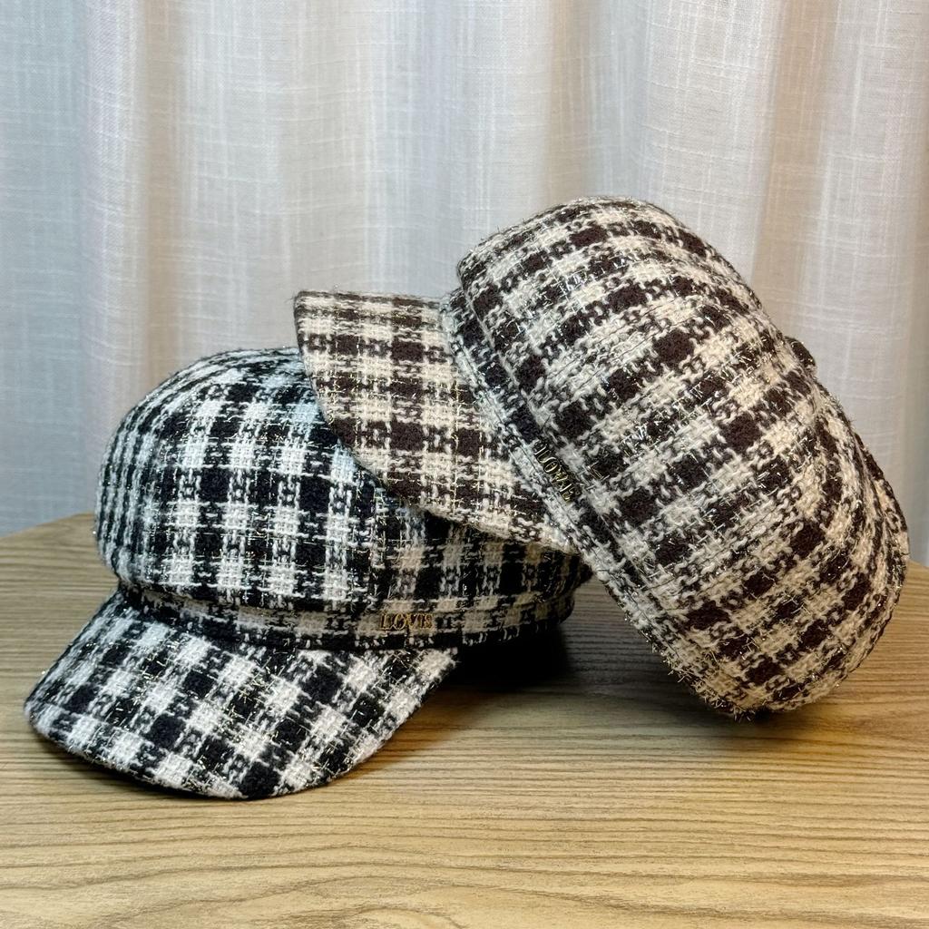 Fashionable Hat for Women Versatile Winter Octagonal Hat for Women with Round Face Spring and Autumn Warm Trend Korean Style British Style