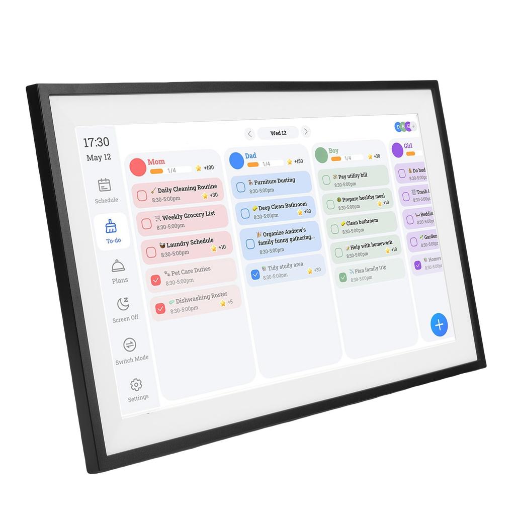Smart Digitaler Kalender 15,6 Zoll HD Touchscreen WLAN Digitaler Bilderrahmen e Familienkalender Planer mit APP für   9.0