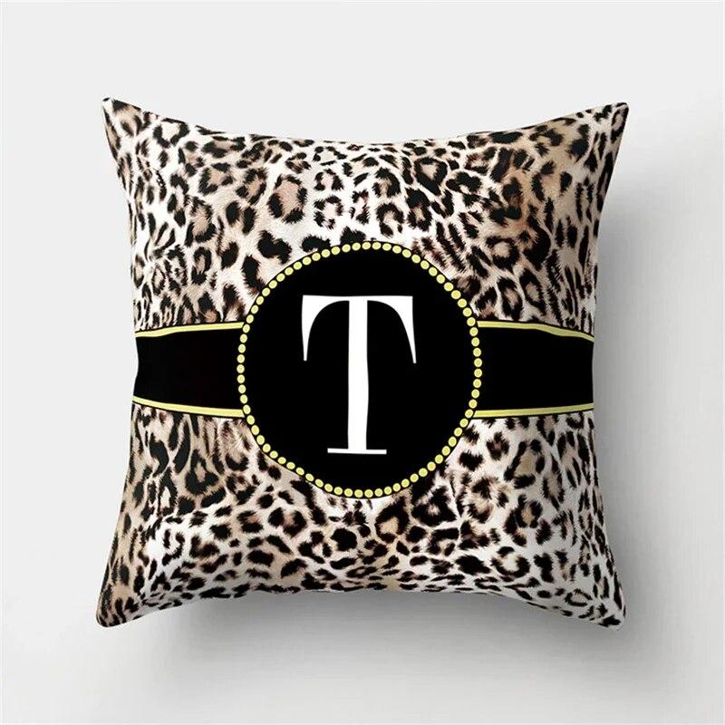 45x45cm Kissenbezug mit Leopardenmuster und 26 Buchstaben, bequemer Kissenbezug für Sofa, Stuhl, Bett, sexy Party, Hoteldekor, Wohnkultur, Kissenbezug