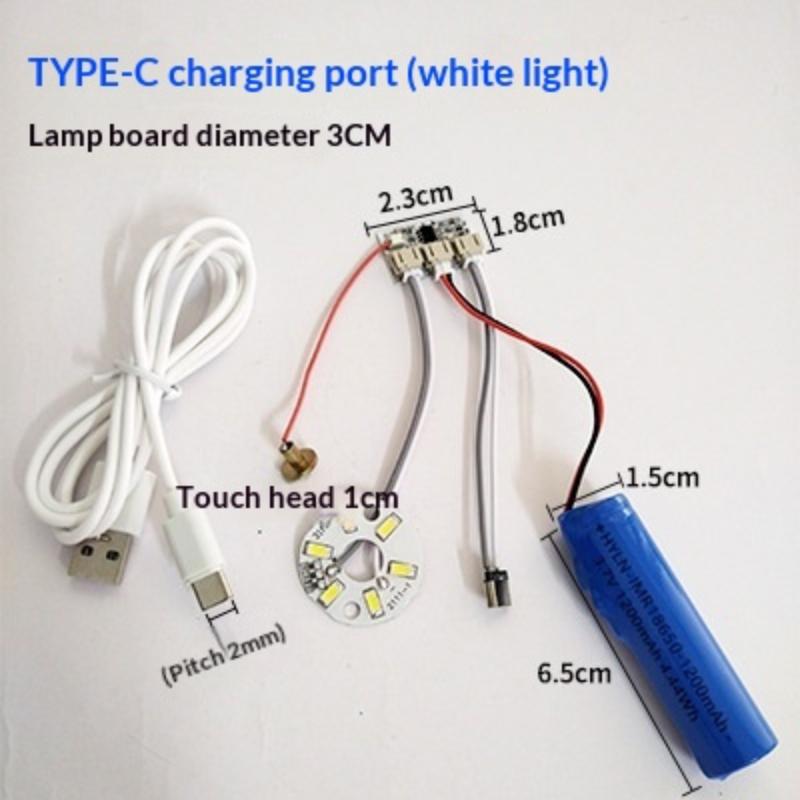 1 Set LED Light Panel Dimming Controller Remote Control 5V Light Source Three Color Change With ON/OFF Touch Switch Charge Typec