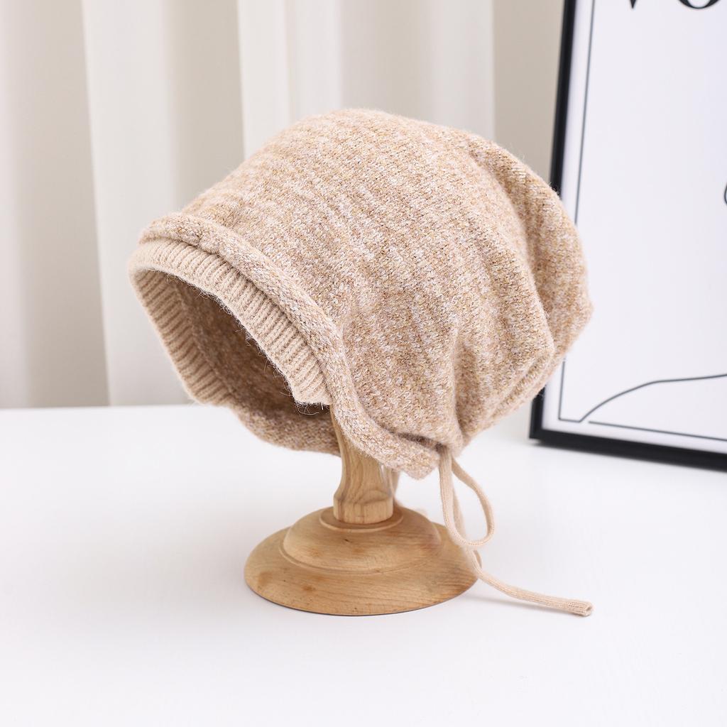 Knitted Hat Women'S Autumn And Winter Wool Hat Stacking Hat Solid Color Pullover Hat Fashion Warm Thickened Wool Hat