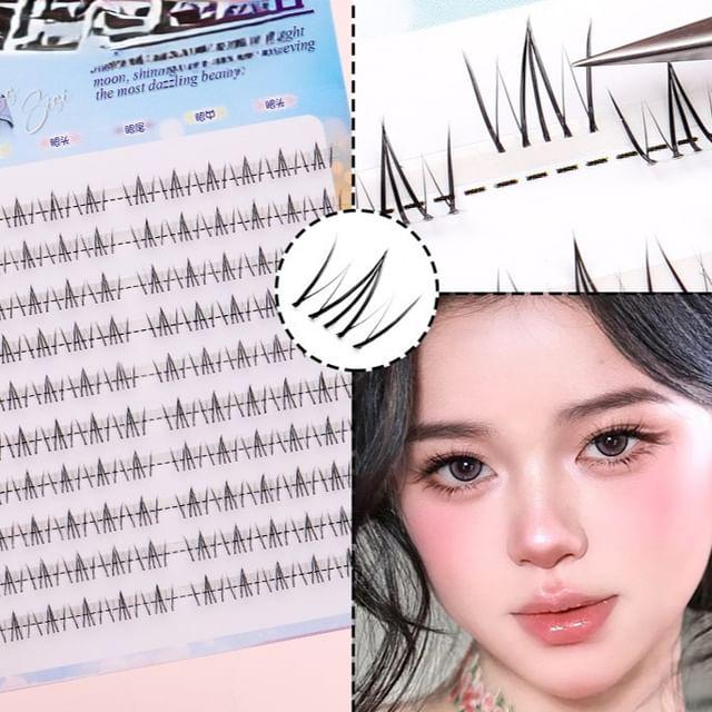 Aimo - Натуральные пушистые пучки нижних накладных ресниц Black - One Size